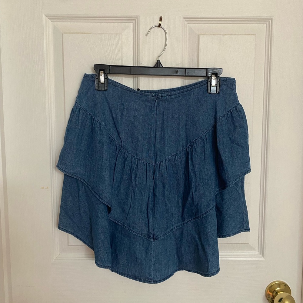 NWT BCBG Ruffle Jean Skirt (S)
